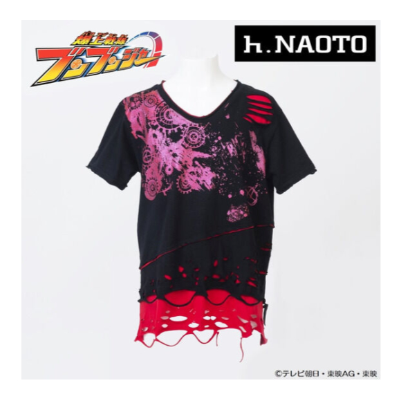 爆上戦隊ブンブンジャー×h.NAOTO ブンレッド／範道大也 ダメージTシャツ【BANDAI】 – SHOPPING-MALL